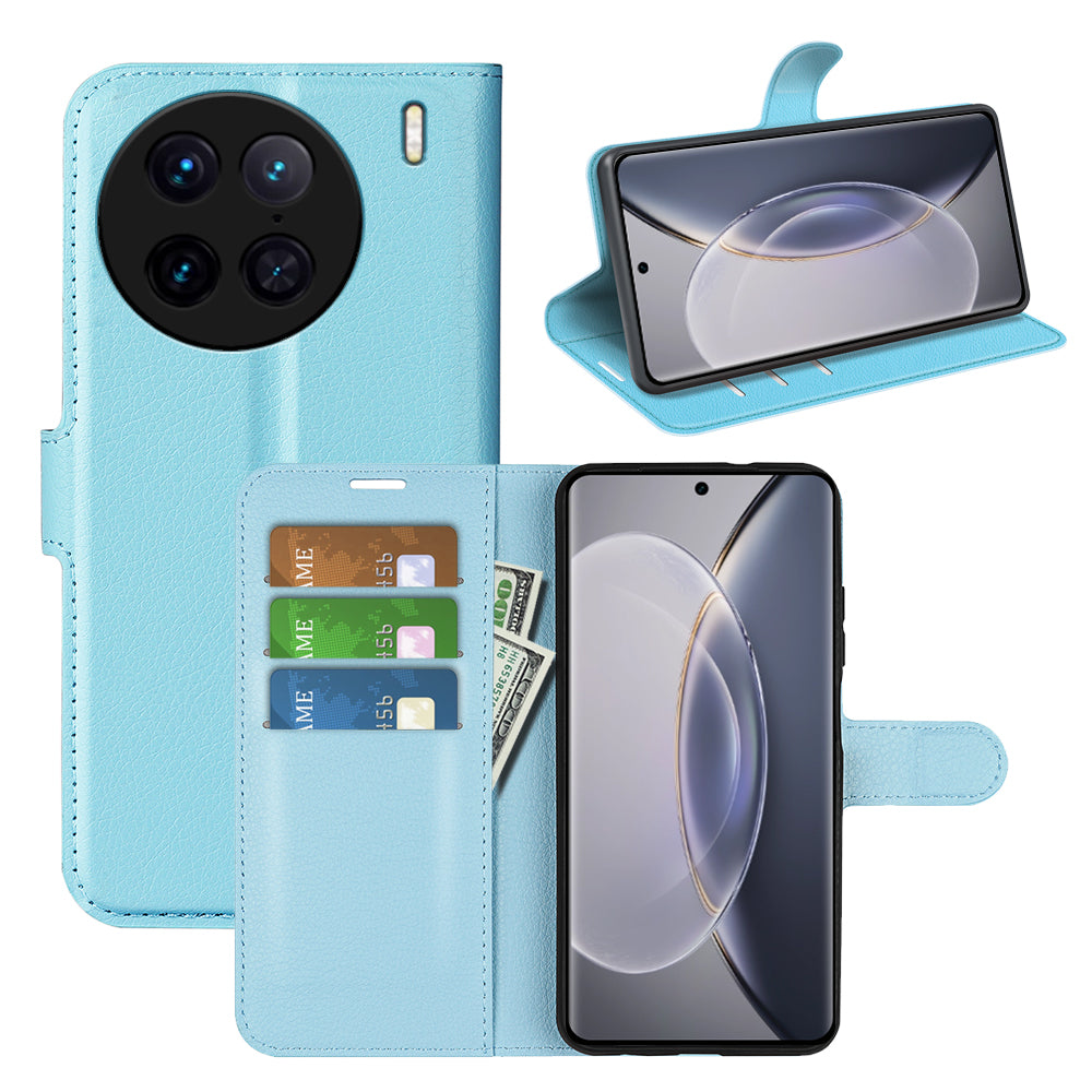 For vivo X90 Pro 5G Full Protection Flip Phone Case Anti-scratch Litchi Texture PU Leather Stand Wallet Phone Cover For vivo X90 Pro 5G Full Protection Flip Phone Case Anti-scratch Litchi Texture PU Leather Stand Wallet Phone Cover